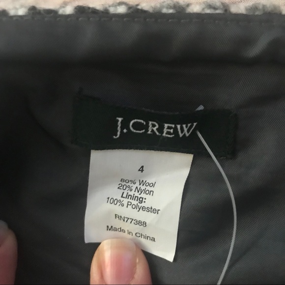 J.Crew Gray Wool Checkered Skirt Size 4 - Picture 8 of 8